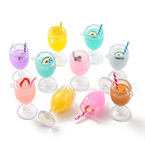 

PandaHall Translucent Resin Pendants, Drink Charms, Juice Cup, Mixed Color, 45.5x23x18.9mm, Hole: 2mm, about 10pcs/bag Resin Bottle..., Multicolor