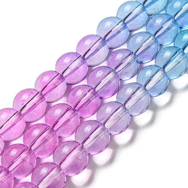 

PandaHall Dyed & Heated Synthetic Quartz Beads Strands, Gradient Color Round Beads, Violet, 8mm, Hole: 1mm, about 55~56pcs/strand..., Purple