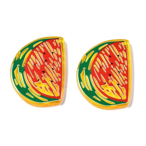 

PandaHall Translucent Acrylic Pendants, 3D Printed, Watermelon, Yellow, 33x24x3mm, Hole: 1.5mm Acrylic Fruit Yellow