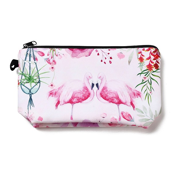

PandaHall Flamingo Pattern Polyester Makeup Storage Bag, Multi-functional Travel Toilet Bag, Clutch Bag with Zipper for Women, Cerise..., Red
