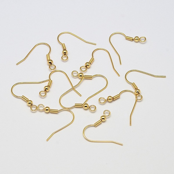 

PandaHall Brass Earring Hooks, with Horizontal Loop, Cadmium Free & Nickel Free & Lead Free, Golden, 20x21mm, Hole: 1mm, 20 Gauge, Pin...