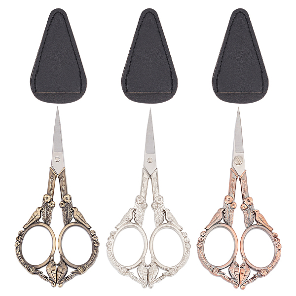 

PandaHall UNICRAFTALE 3Pcs 3 Colors Stainless Steel Sewing Embroidery Scissors Retro-style Bird Scissors with Alloy Handle and 3Pcs Leather...