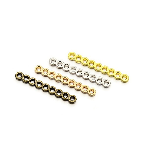 

PandaHall 9-Hole Rectangle Zinc Alloy Spacer Bars, Mixed Color, 30x4x1.5mm, Hole: 1.5mm Alloy Rectangle