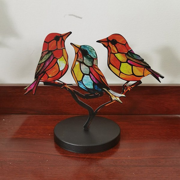 Ornements De Bureau D'oiseaux En Acrylique Teintés