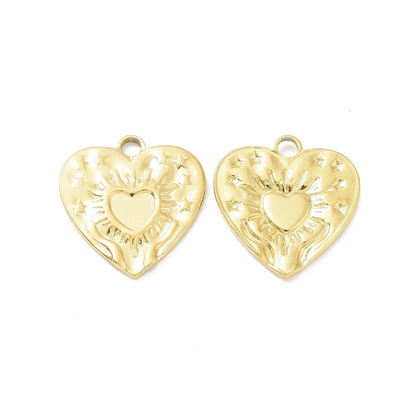 

PandaHall 304 Stainless Steel Pendants, Heart with Star, Golden, 17.5x17x1.5mm, Hole: 2mm 304 Stainless Steel Heart
