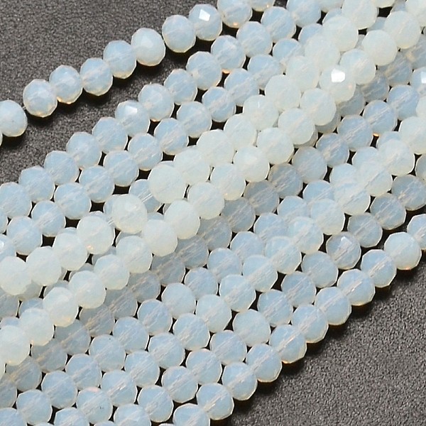 

PandaHall Faceted Rondelle Opalite Beads Strands, Azure, 3.5x2mm, Hole: 0.5mm, about 148pcs/strand, 14.9 inch Opalite Rondelle Blue