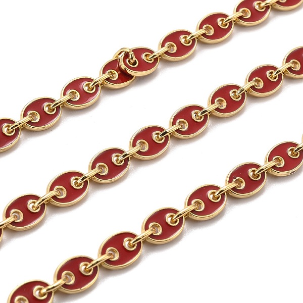 

PandaHall Golden Plated Alloy Enameled Coffee Bean Links Chains, Long-Lasting Plated, Cadmium Free & Lead Free, Unwelded, Red, Coffee Bean...