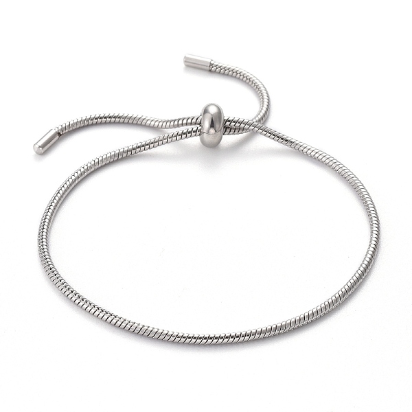 

PandaHall Adjustable 304 Stainless Steel Slider Bracelet/Bolo Bracelets Making, with Snake Chains, Stainless Steel Color, 10-5/8 inch(27cm)...