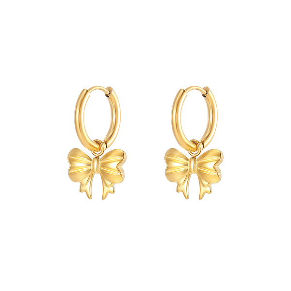 

PandaHall Stainless Steel Bowknot Dangle Earrings Stainless Steel Bowknot