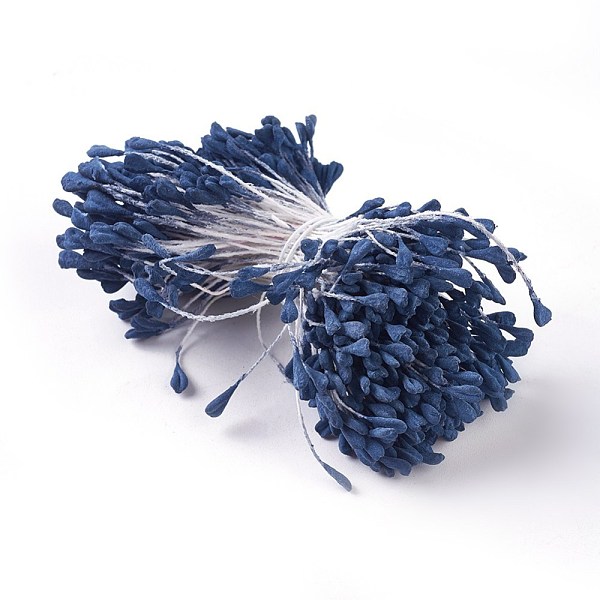 

PandaHall Eco-Friendly Matte Limestone Flower Core, Marine Blue, 58~62x3~4.5mm, about 400~500pcs/Bundle Gesso Blue