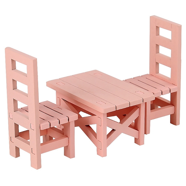 Wood Table & Chair Model