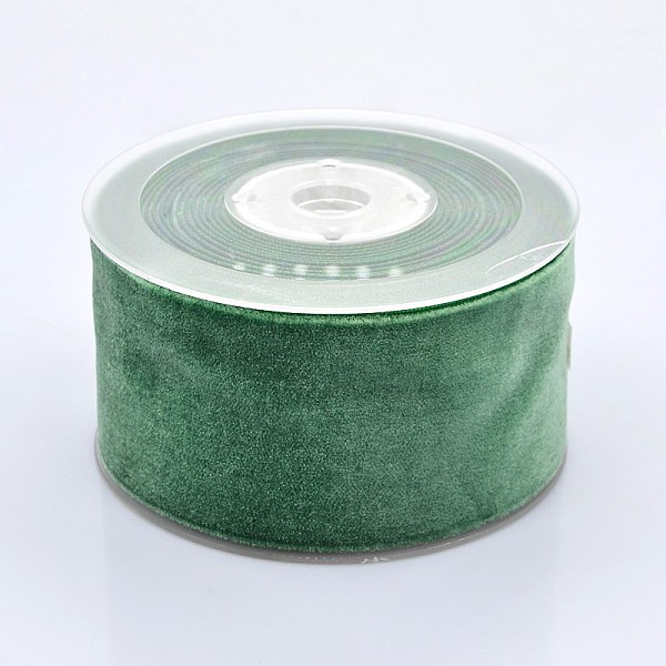 

PandaHall Polyester Velvet Ribbon for Gift Packing and Festival Decoration, Green, 2 inch(50mm), about 20yards/roll(18.29m/roll) Velvet None...