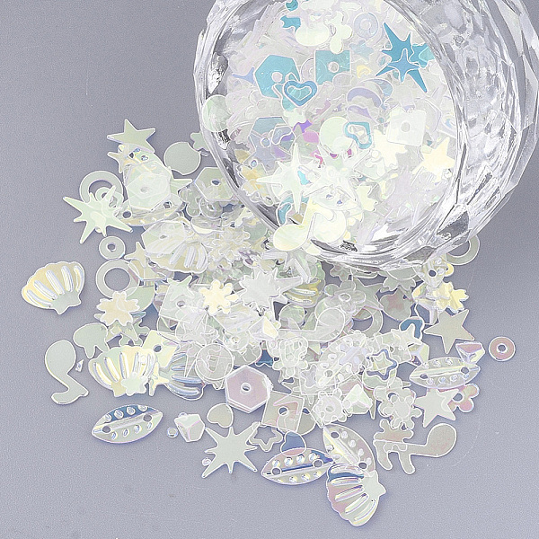 

PandaHall Ornament Accessories, PVC Plastic Paillette/Sequins Beads, Mixed Shapes, Light Goldenrod Yellow, 1.5~9.5x2.5~9.5x0.4~1mm, Hole...