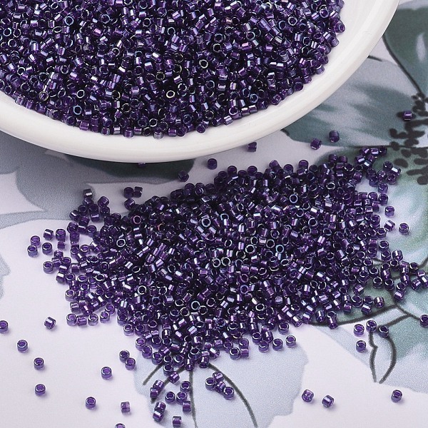 

PandaHall MIYUKI Delica Beads, Cylinder, Japanese Seed Beads, 11/0, (DB1756) Sparkling Purple Lined Amethyst AB, 1.3x1.6mm, Hole: 0.8mm...