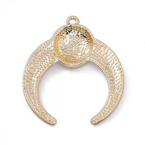 

PandaHall Alloy Enamel Pendants, Light Gold, Double Horn/Crescent Moon with Evil Eye Charm, Deep Sky Blue, 41x35.5x5mm, Hole: 2.2mm...