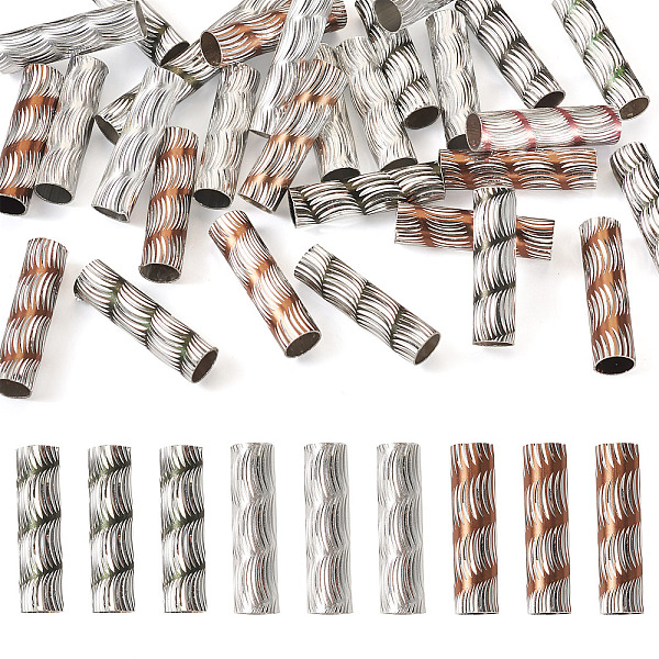 30Pcs 3 Colors Rack Plating Aluminum Beads