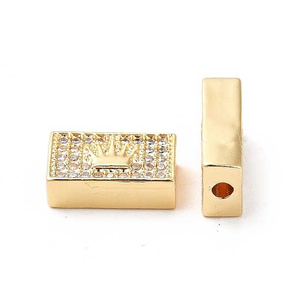 

PandaHall Brass Micro Pave Cubic Zirconia Beads, Real 18K Gold Plated, Rectangle with Crown, Clear, 7x13x4mm, Hole: 1.8mm Brass+Cubic...