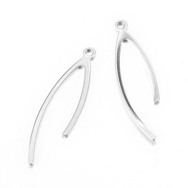 

PandaHall 201 Stainless Steel Pendants, Wishbone, Stainless Steel Color, 36.5x10x1mm, Hole: 1.5mm 201 Stainless Steel Others