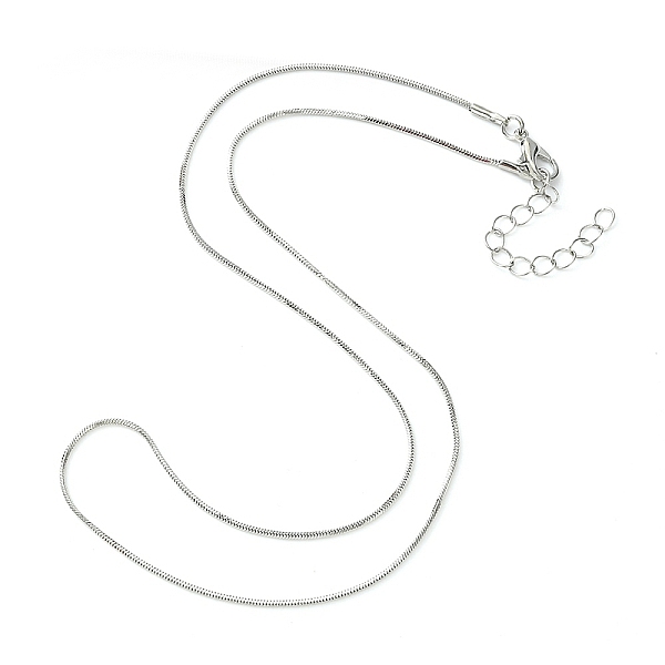 

PandaHall Brass Square Snake Chain Necklace for Men Women, Platinum, 18.5 inch(47.2cm) Brass
