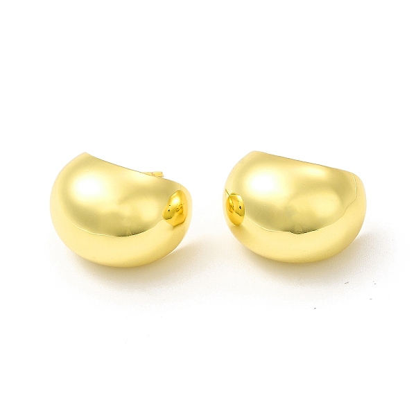 

PandaHall Rack Plating Brass Chubby Stud Earrings for Women, Long-Lasting Plated, Cadmium Free & Lead Free, Half Round, Real 18K Gold Plated...