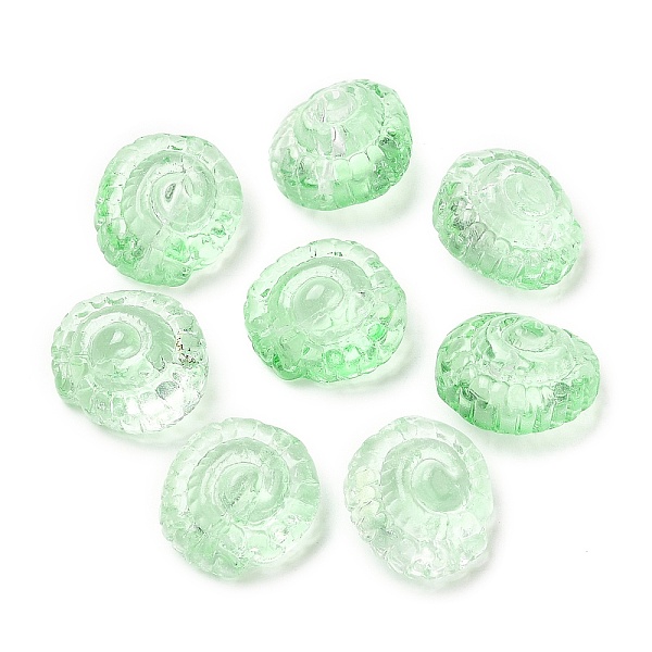 

PandaHall Transparent Glass Beads, Conch, Pale Green, 13x14x9mm, Hole: 1mm Glass Shell Shape