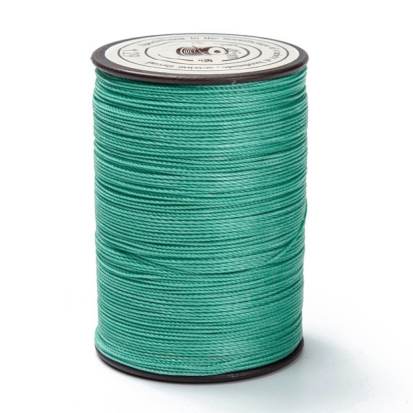 

PandaHall Round Waxed Polyester Thread String, Micro Macrame Cord, Twisted Cord, for Leather Sewing Stitching, Turquoise, 0.45mm, about..., Green