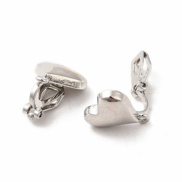 

PandaHall Alloy Clip-on Earring Findings, with Horizontal Loops, Heart, Platinum, 16x14x9.5mm, Hole: 1.2mm Alloy Heart