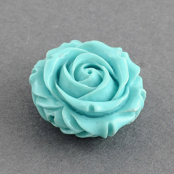 

PandaHall Synthetic Coral Beads, Double Sided Rose, Dyed, Turquoise, 24x13mm, Hole: 1.5mm Synthetic Coral Flower Green