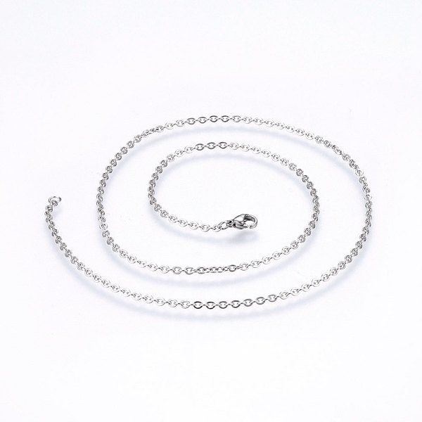 

PandaHall 304 Stainless Steel Cable Chains Necklaces, with Lobster Claw Clasps, Stainless Steel Color, 17.7 inch(45cm), 2mm 304 Stainless...