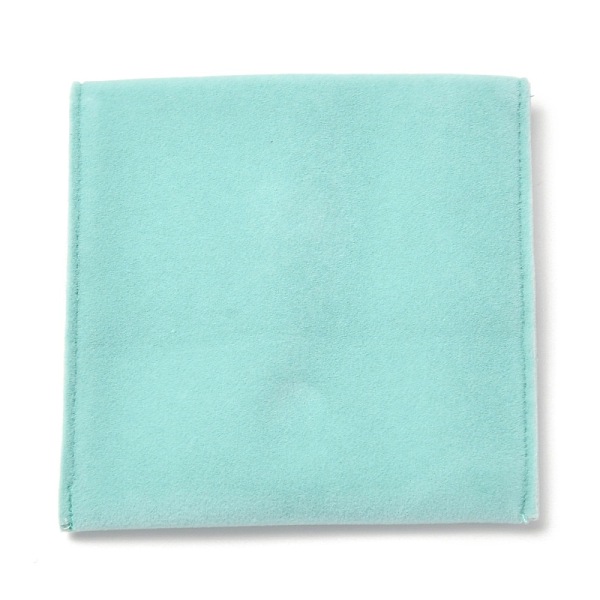 

PandaHall Square Velvet Jewelry Bags, with Snap Fastener, Turquoise, 10x10x1cm Velvet Green
