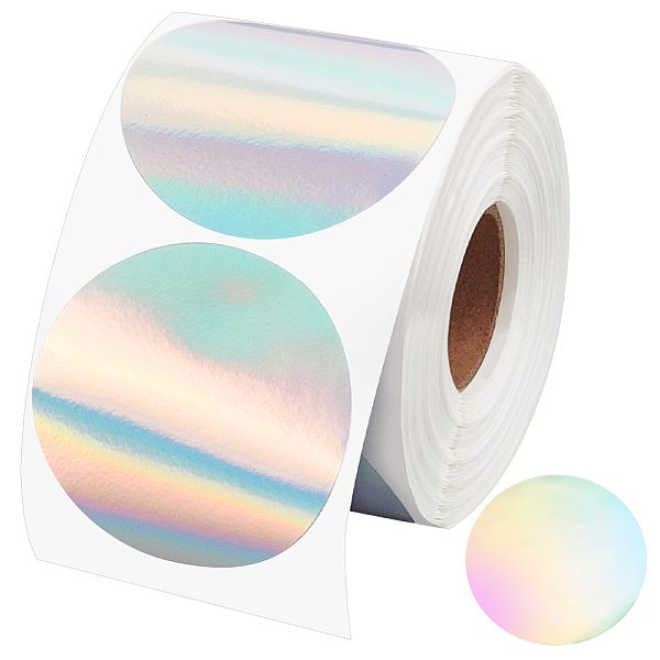 

PandaHall FINGERINSPIRE 400 Pcs Holographic Circle Thermal Sticker 1.9" Round Direct Thermal Labels Self-Adhesive Dot Thermal Printer...