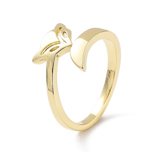 

PandaHall Brass Open Cuff Rings for Women, Fox Shape, Golden, Inner Diameter: 17.8mm Brass Fox