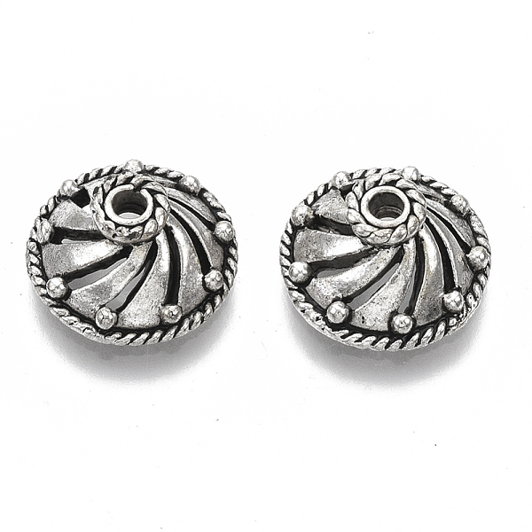 

PandaHall Tibetan Style Alloy Bead Caps, Apetalous, Cadmium Free & Lead Free, Antique Silver, 13x6mm, Hole: 1.8mm, Inner Diameter: 10mm...
