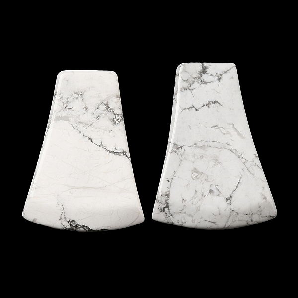 

PandaHall Natural Howlite Pendants, Fan Charms, 40x28~30x7.5~10mm, Hole: 3~3.5mm Howlite Fan