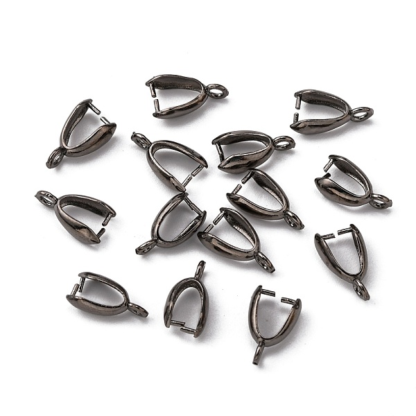

PandaHall Grade AA Brass Ice Pick Pinch Bails for Pendant Making, Cadmium Free & Nickel Free & Lead Free, Gunmetal, 14x7x5mm, Hole: 2mm, Pin...