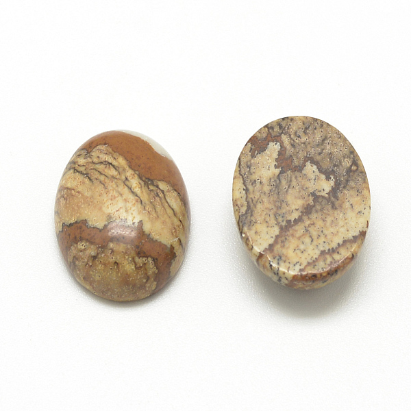 

PandaHall Natural Picture Jasper Cabochons, Oval, 14x10x6mm Picture Jasper Oval