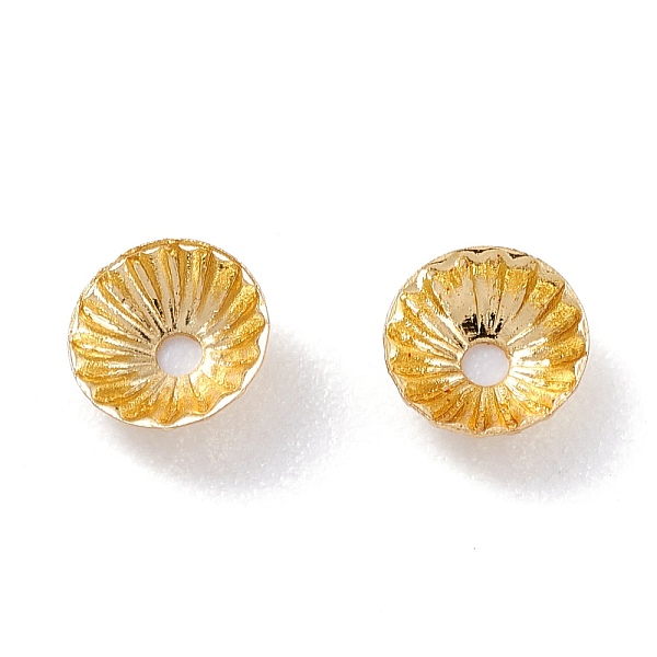 

PandaHall Rack Plating Brass Bead Cap, Long-Lasting Plated, Half Round, Apetalous, Real 18K Gold Plated, 4.5x1.5mm, Hole: 1mm Brass