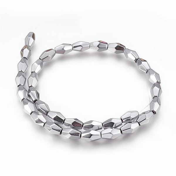 

PandaHall Electroplated Non-magnetic Synthetic Hematite Beads Strands, Polish, Rice, Platinum Plated, 12x7.5mm, Hole: 1.2mm, about...