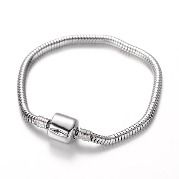 

PandaHall 304 Stainless Steel European Style Round Snake Chains Bracelet Making, with European Clasps, Stainless Steel Color, 170x3mm...