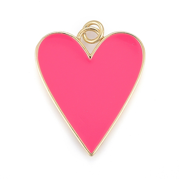 

PandaHall Brass Enamel Pendants, Real 18K Gold Plated, Long-Lasting Plated, Heart, Hot Pink, 27x22x2mm, Hole: 3mm, jump rings: 5x1mm...
