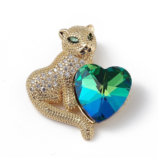 

PandaHall Real 18K Gold Plated Rack Plating Brass Micro Pave Clear Cubic Zirconia Pendants, with Glass, Long-Lasting Plated, Cadmium Free &..., Green