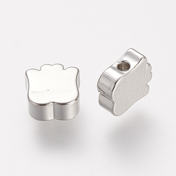 

PandaHall Brass Beads, Flower, Nickel Free, Real Platinum Plated, 6.5x6x3mm, Hole: 1mm Brass Flower