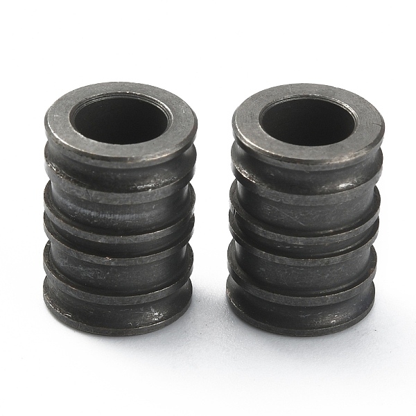 

PandaHall Groove Column Shaped Brass Beads, for EDC Knife String Pendant Parachute String Tool, Gunmetal, 14x10mm, Hole: 6mm Brass Column