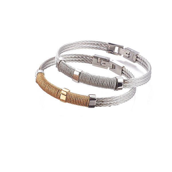 

PandaHall 304 Stainless Steel Bangles, with Watch Band Clasps, Mixed Color, 2-1/4 inch(5.6cm) 304 Stainless Steel