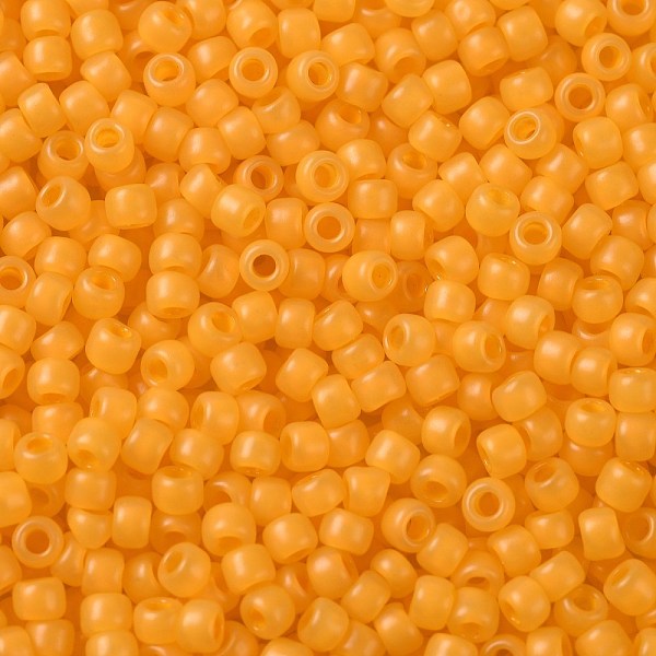 

PandaHall TOHO Round Seed Beads, Japanese Seed Beads, Frosted, (148F) Ceylon Frost Peach Cobbler, 11/0, 2.2mm, Hole: 0.8mm, about..., Gold