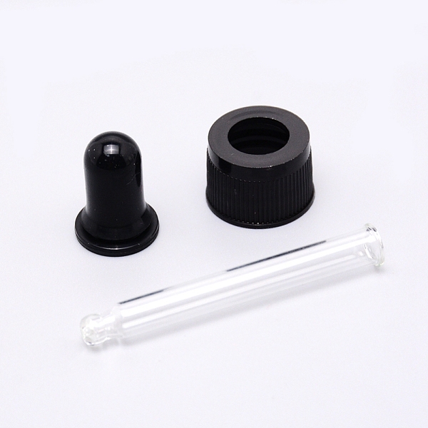 

PandaHall Straight Tip Glass Droppers, with Rubber Bulb and Screw Cap, for Glass Essential Oils Dropper Bottles, Black, 73.5x21mm, Capacity...