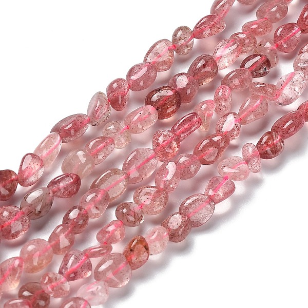 

PandaHall Natural Strawberry Quartz Beads Strands, Nuggets, 7.5~16x7.5~9x4~7mm, Hole: 0.9mm, about 41~44pcs/strand, 16.14''~17.32''(41~44cm)...