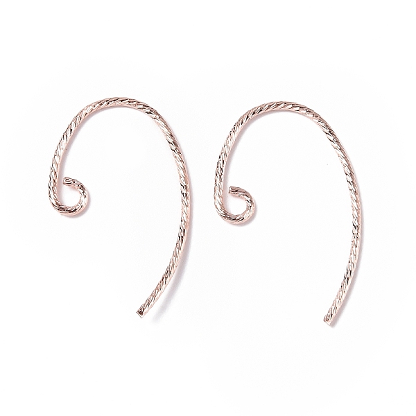 

PandaHall Brass Earring Hooks, with Horizontal Loops, Rose Gold, 20x12x1mm, Hole: 2mm, 18 Gauge, Pin: 1mm Brass