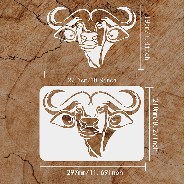 

PandaHall Plastic Drawing Painting Stencils Templates, for Painting on Scrapbook Fabric Tiles Floor Furniture Wood, Rectangle, Cattle...