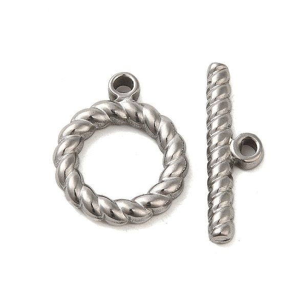 

PandaHall 304 Stainless Steel Toggle Clasps, Round, Stainless Steel Color, Ring: 19x16x3mm, Hole:1.6mm, Bar: 7x23x3mm Hole: 8mm 304...